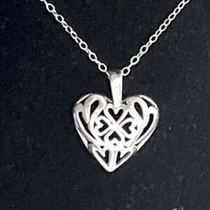 AIZ# Sterling Silver 18” chain & Sterling Heart pendant